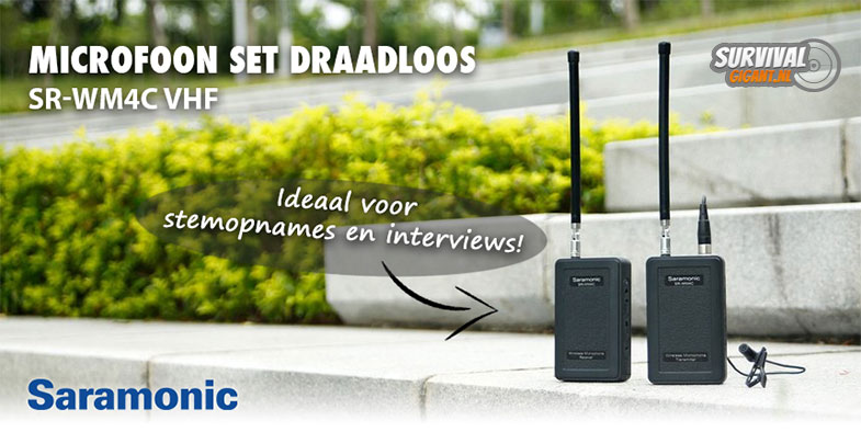 Saramonic SR-WM4C VHF compacte en lichte draadloze microfoon set