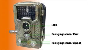 Wildcamera sensoren voor en zijkant voor 180 graden detectie